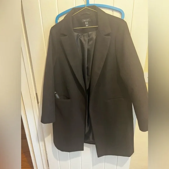 New Look formal lined button front coat in black size 14 - Picture 2 of 2